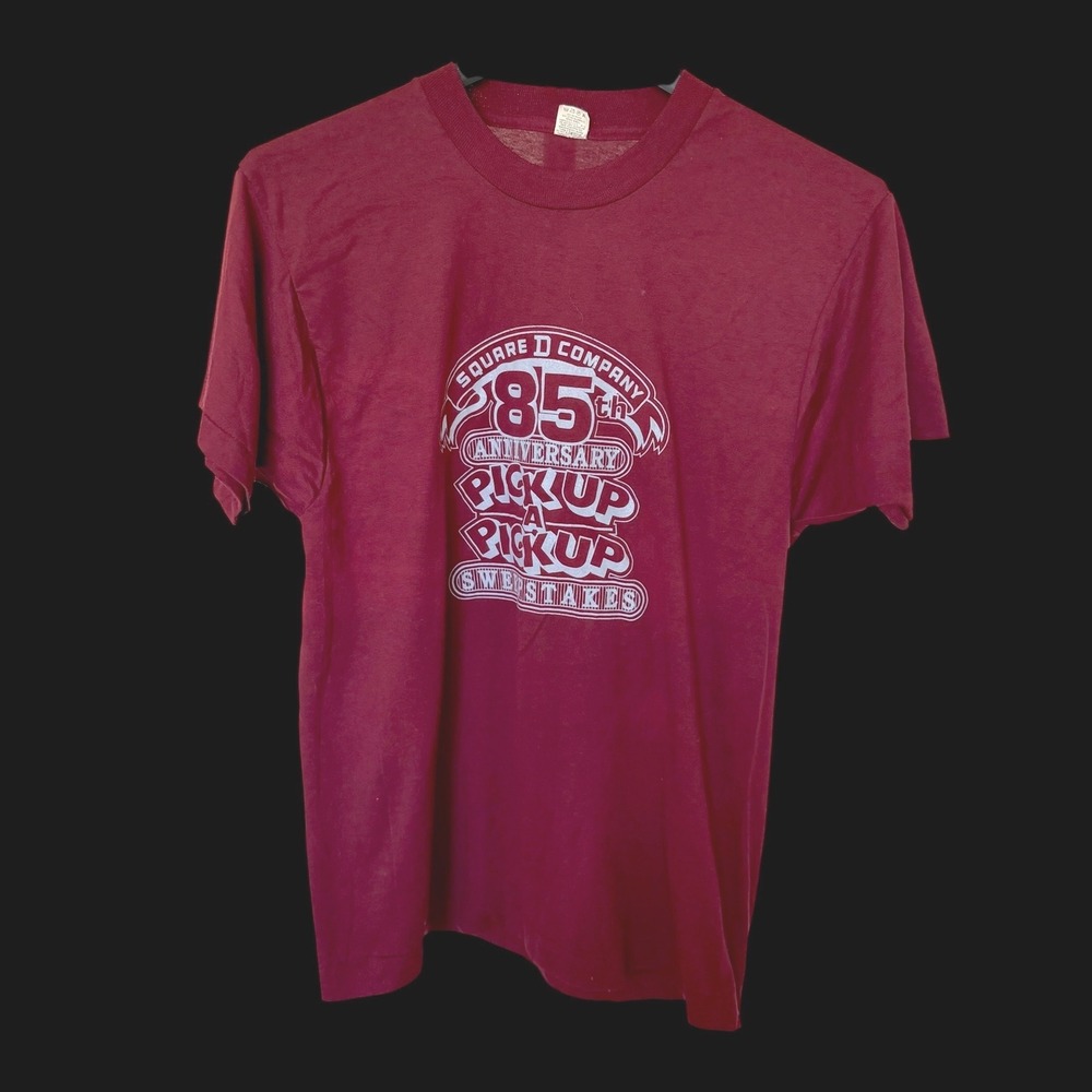 70's Screen Stars D Company 85th Anniversary T-Shirt Maroon Large